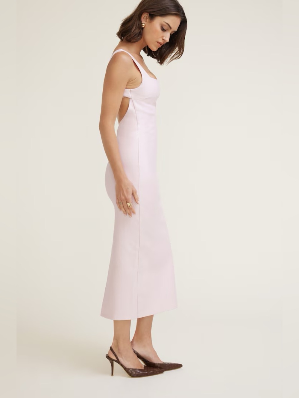 Open Back Ponte Maxi Dress